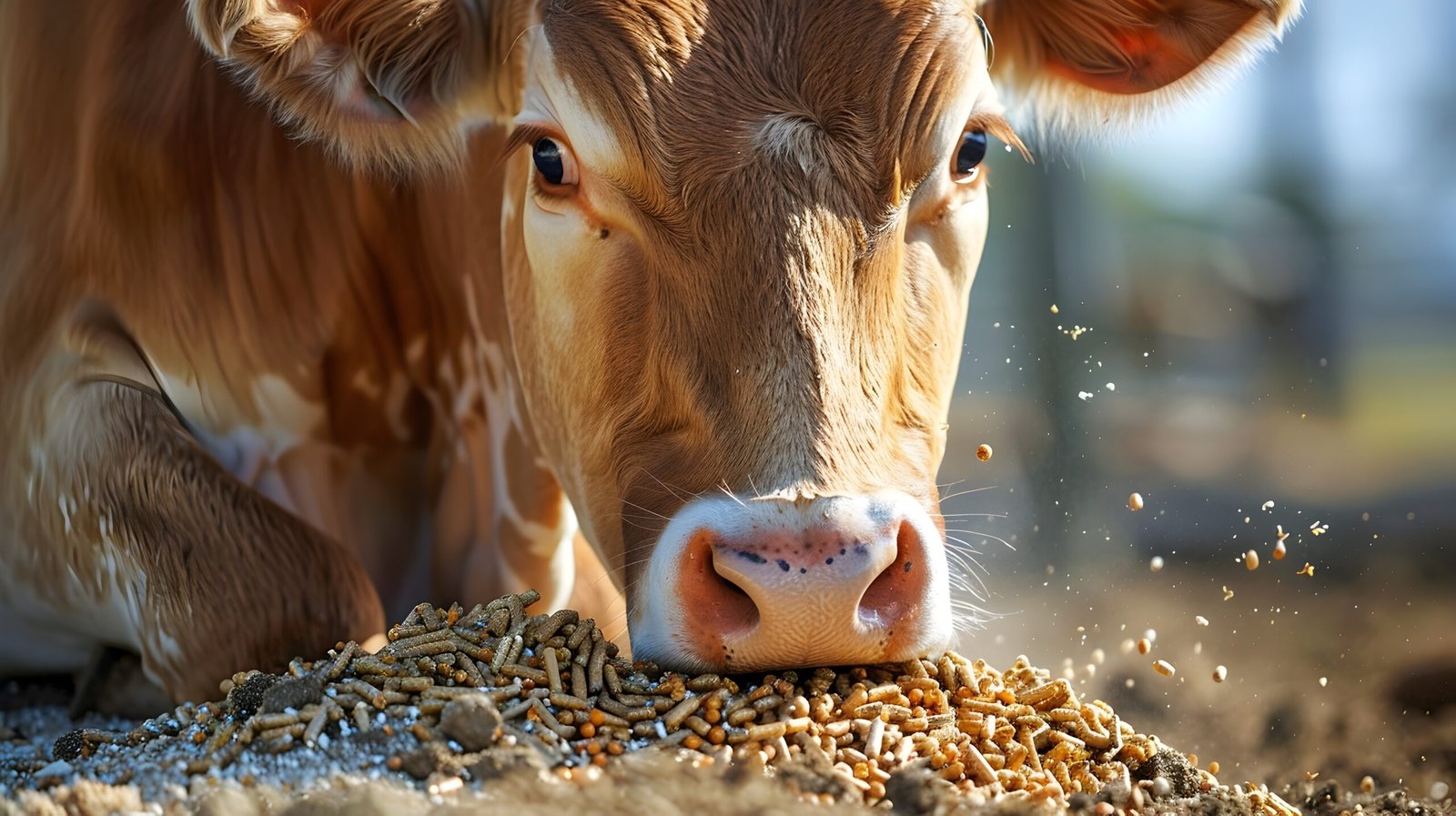 dairy cow enjoying a hearty and nutritious meal on the farm