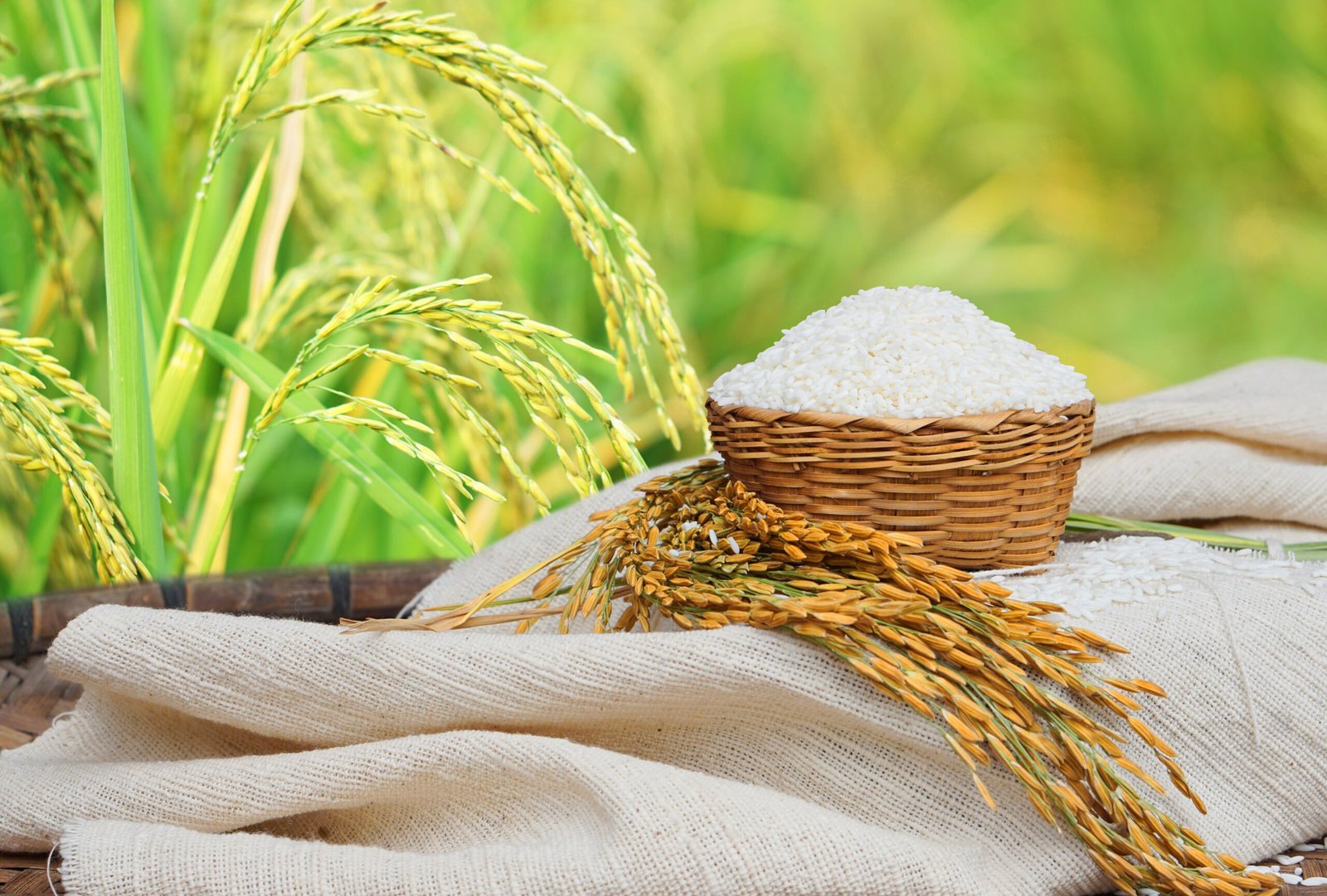 sticky rice paddy organic natural product product thailand